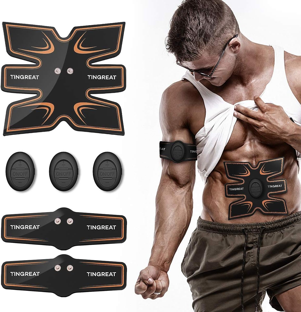Abs Stimulator Abdominal Muscle Belt, EMS ABS Trainer Body Toning Fitness, Rechargeable Toning Belt Unisex Fitness Training Gear for Abdomen/Arm/Leg Training Home Office Exercise (Black) Abs Stimulator Abdominal Muscle Belt, EMS ABS Trainer Body Toning Fitness, Rechargeable Toning Belt Unisex Fitness Training Gear for Abdomen/Arm/Leg Training Home Office Exercise (Black)