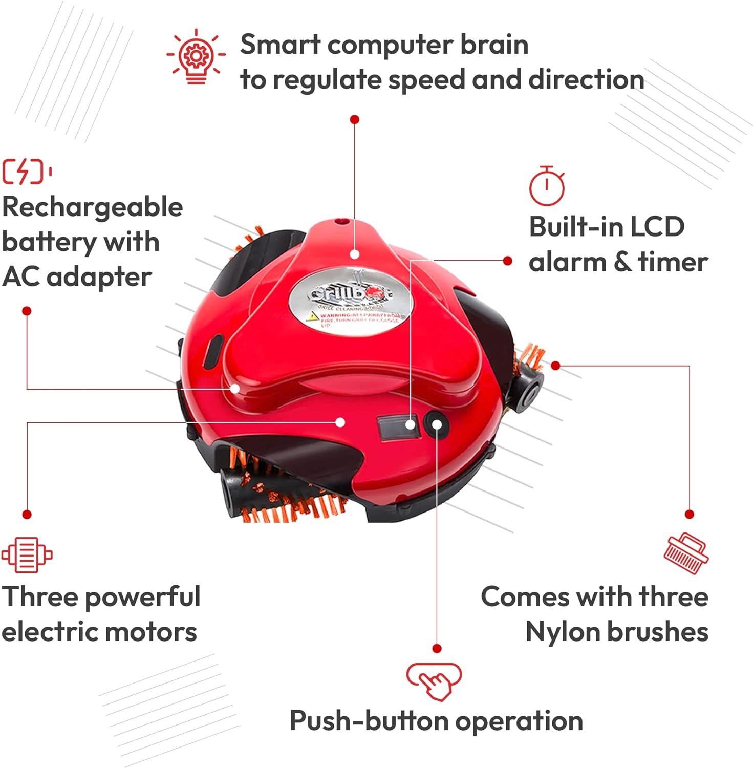 Grillbot Grill Cleaning Robot with BBQ Grill Cleaner and Grill Brushes