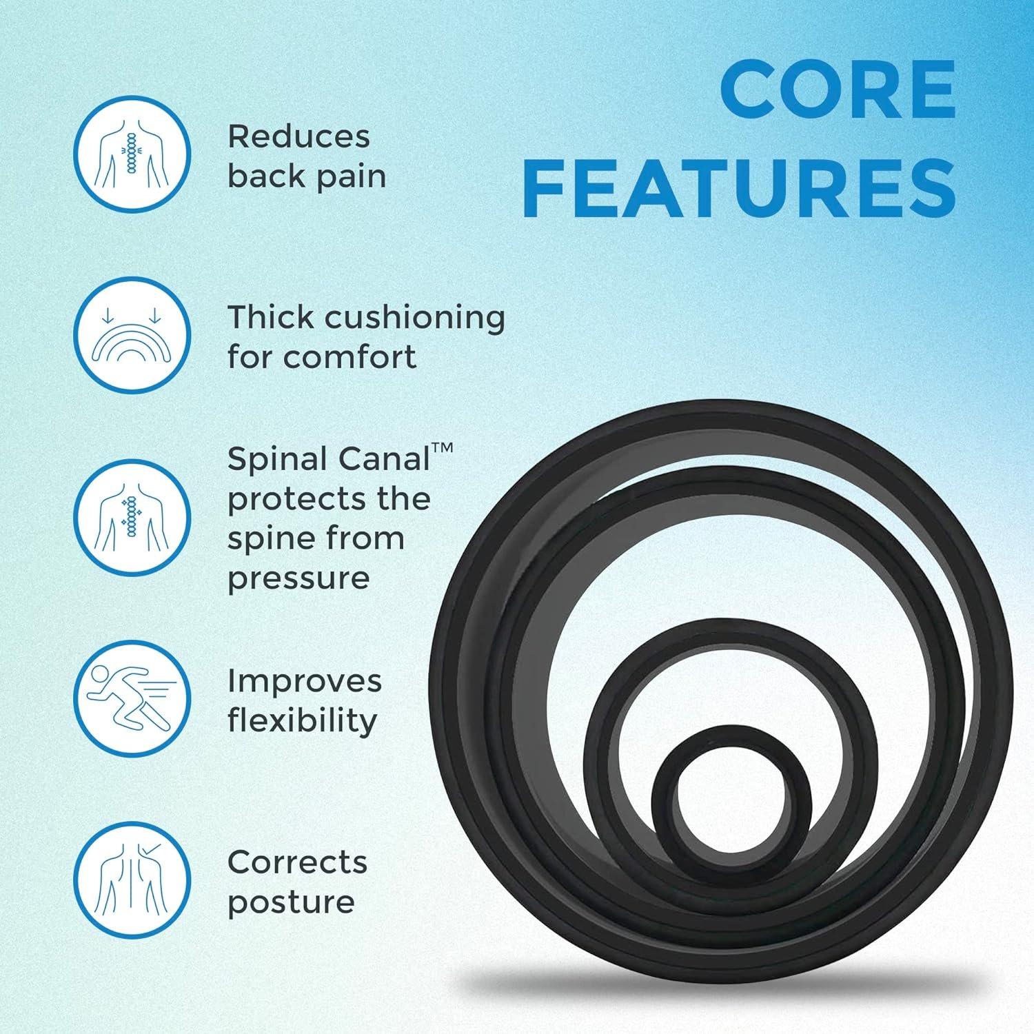 Chirp Wheel Foam Roller - Targeted Muscle Roller for Deep Tissue Massage, Back Stretcher with Foam Padding