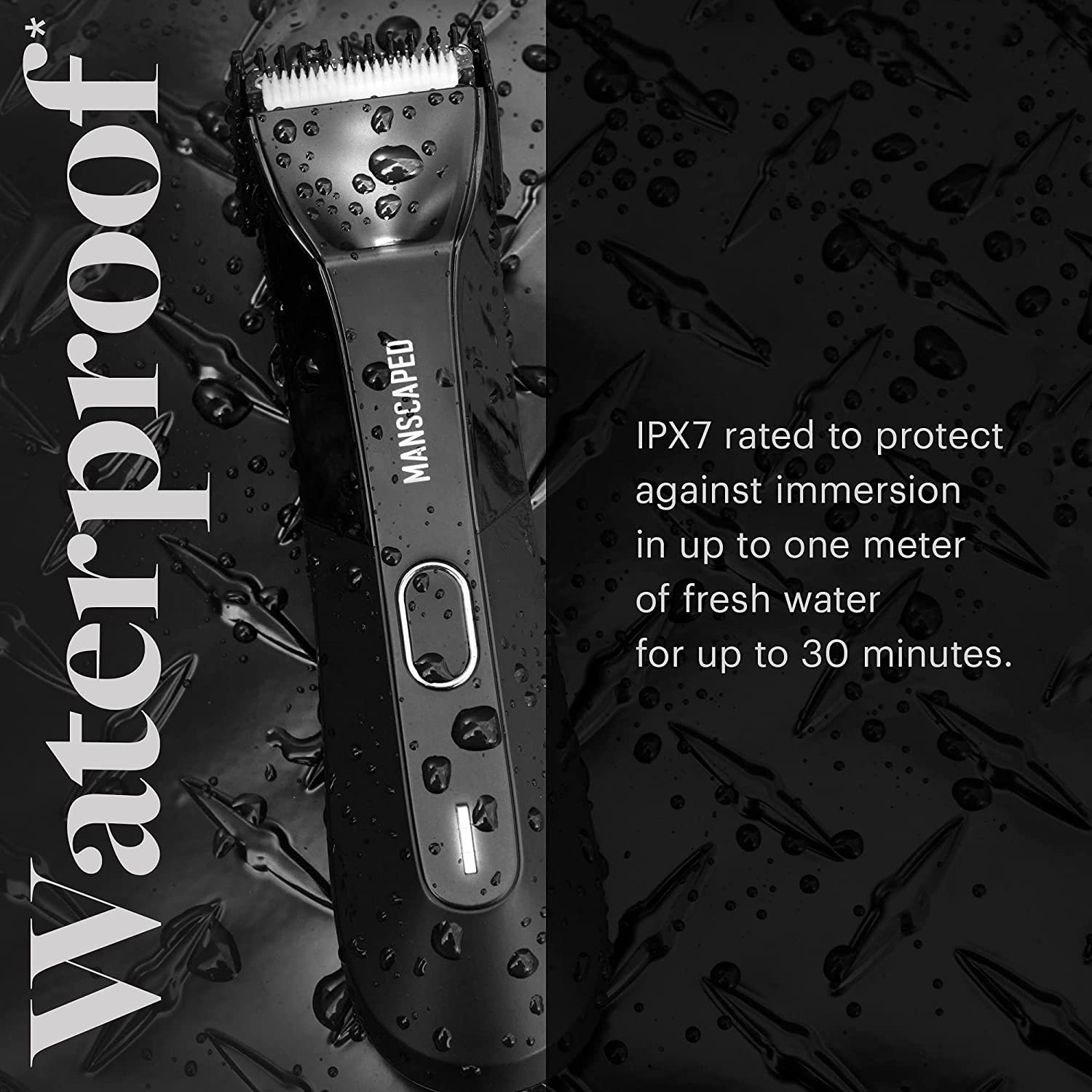 MANSCAPED® Electric Groin Hair Trimmer, The Lawn Mower™ 4.0, Replaceable SkinSafe™ Ceramic Blade Heads, Waterproof Wet/Dry Clippers, Rechargeable, Wireless Charging, Ultimate Male Hygiene Razor