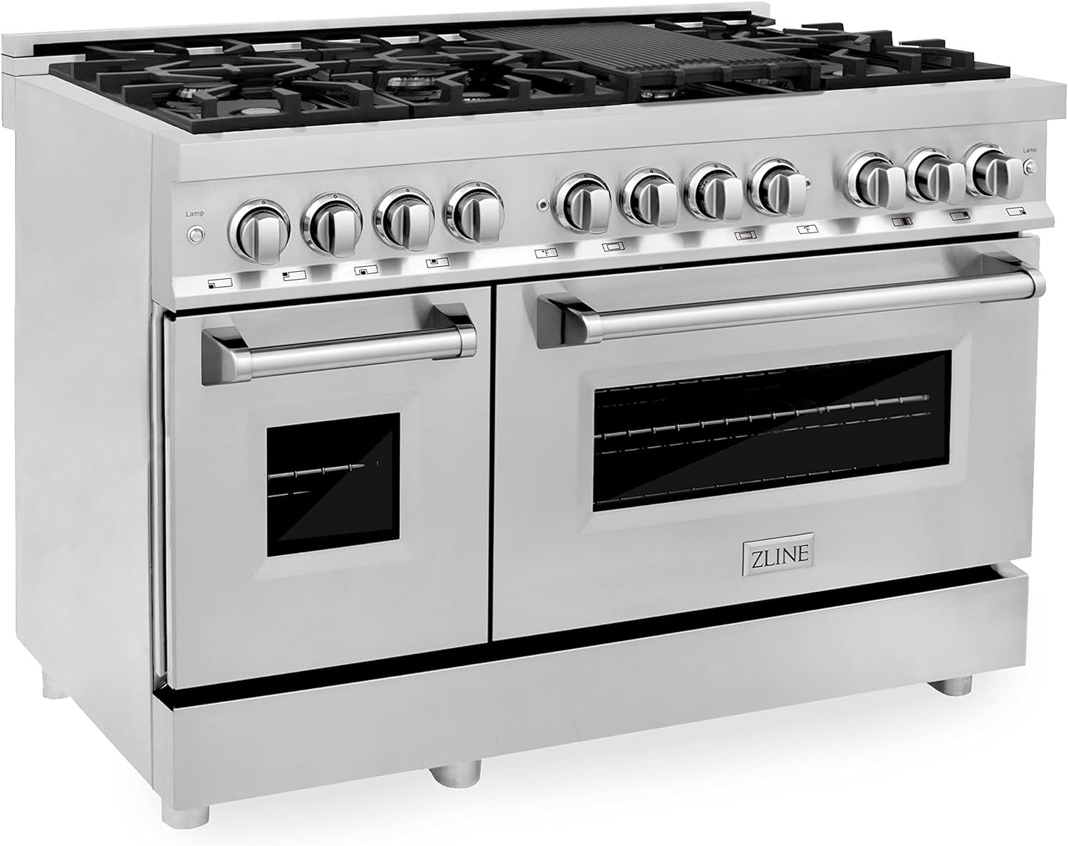 ZLINE 48 6.0 cu. ft. Dual Fuel Range with Gas Stove and Electric Oven with Color Options (RA48) (Stainless Steel)