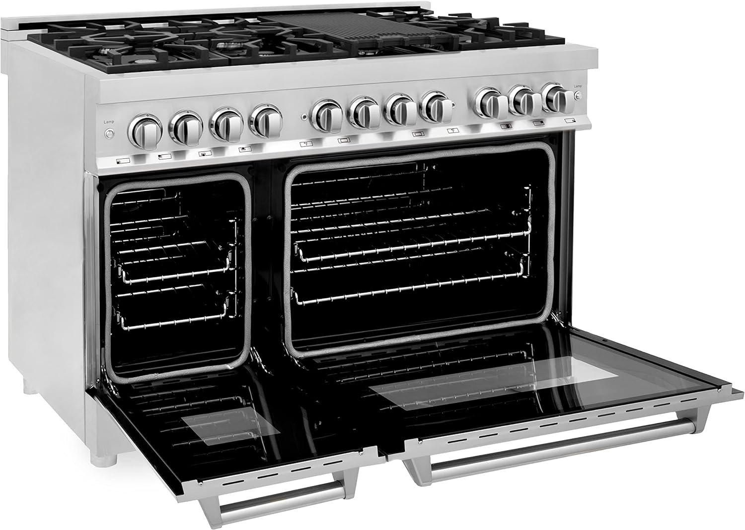 ZLINE 48 6.0 cu. ft. Dual Fuel Range with Gas Stove and Electric Oven with Color Options (RA48) (Stainless Steel)