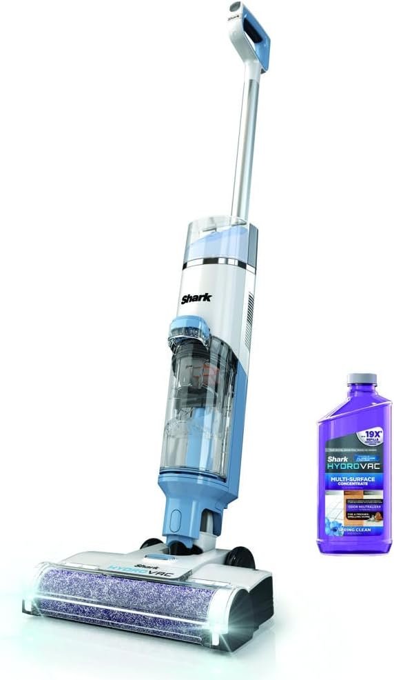 Shark WD201 HydroVac Cordless Pro XL 3-in-1 Vacuum, Mop  Self-Cleaning System with Antimicrobial Brushroll*  Solution for Multi-Surface, Hardwood, Tile, Marble  Area Rugs, Pure Water