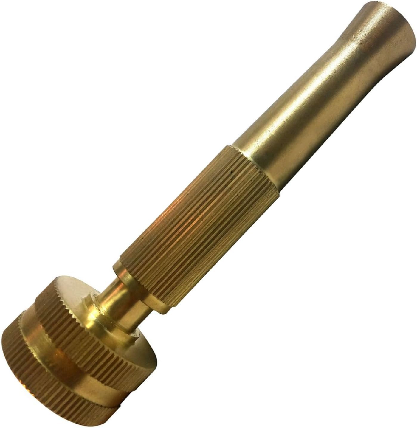 JetNozzle - Adjustable Brass Hose Spray Nozzle Heavy Duty Watering Tool - Extra Washer and O-rings Free Plus Adjust From Wide Sprayer to a High Pressure Stream with a Twist