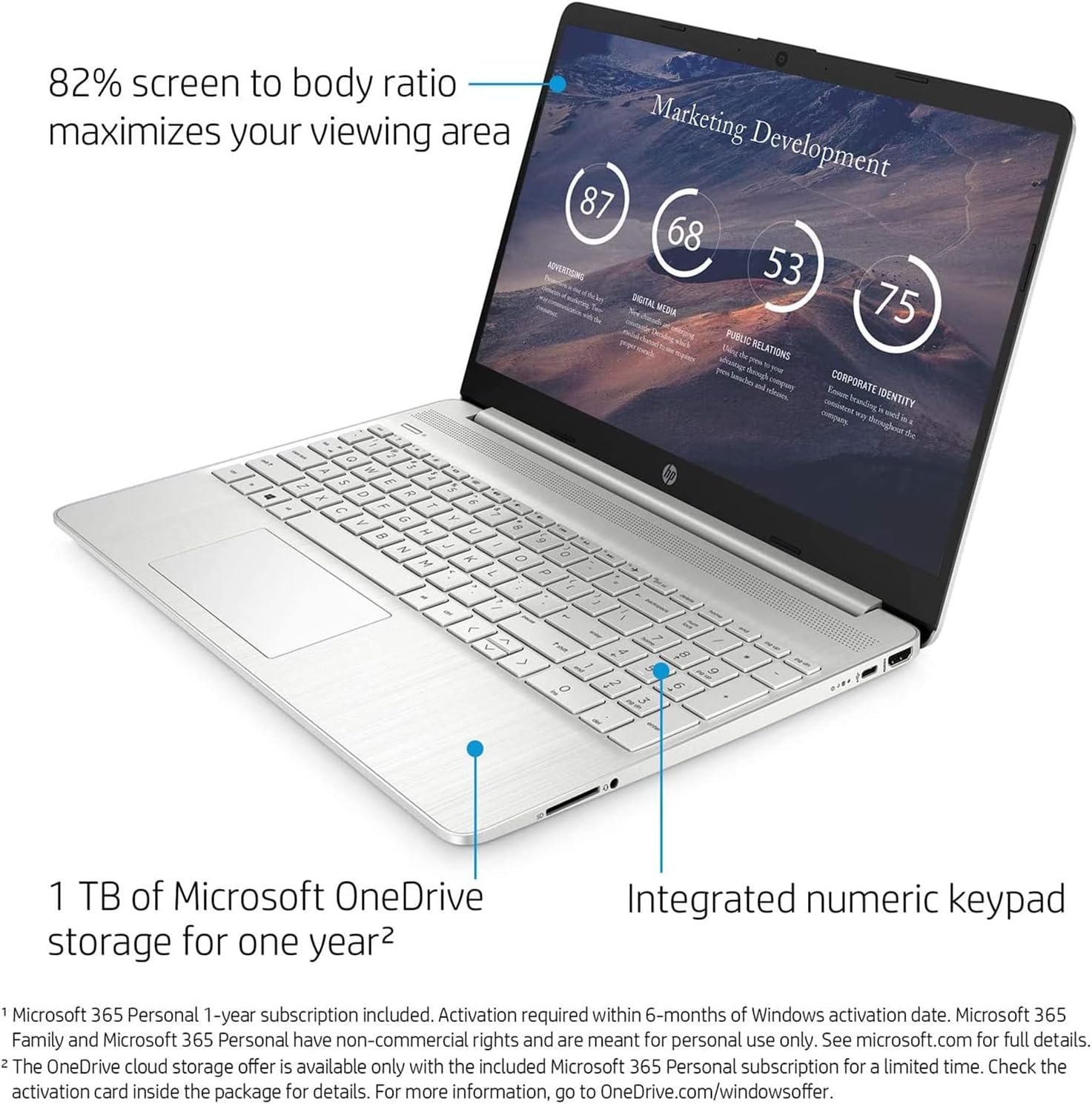 HP 2022 Newest Premium Laptop, 15.6 HD LED Display, AMD Dual-Core Processor, AMD Radeon Graphics, 16GB RAM, 1TB SSD, 3 in 1 Business Bundle, HDMI, USB Type-C, Long Battery Life, Windows 10, Silver