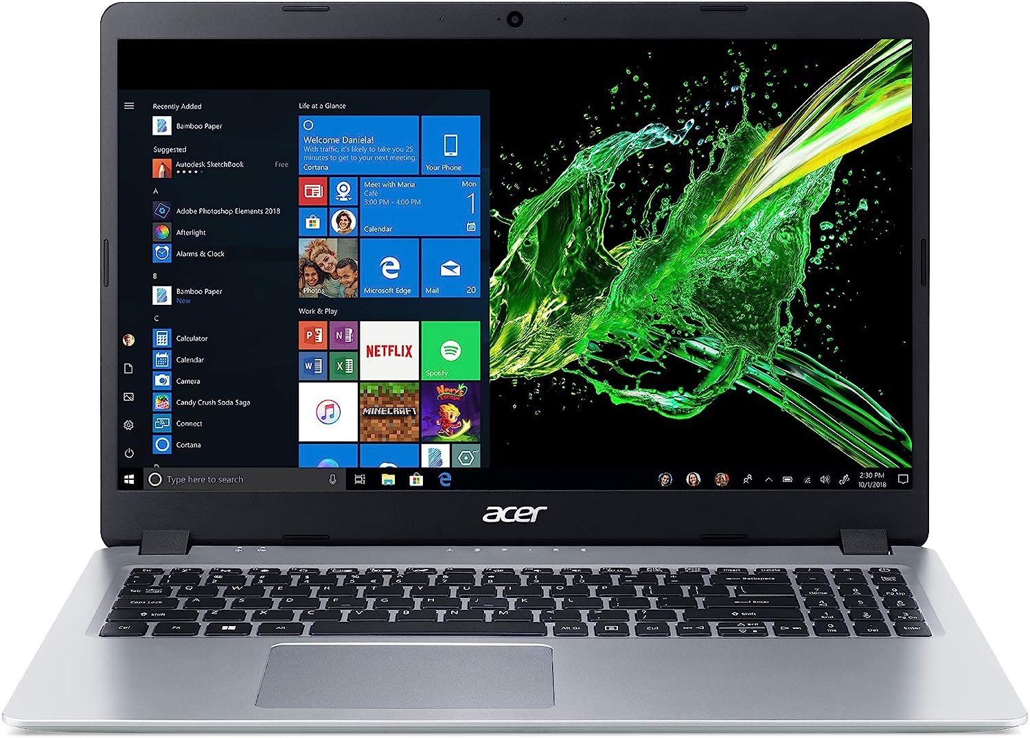 Acer Aspire 5 Slim Laptop, 15.6 inches Full HD IPS Display, AMD Ryzen 3 3200U, Vega 3 Graphics, 4GB DDR4, 128GB SSD, Backlit Keyboard, Windows 10 in S Mode, A515-43-R19L, Silver