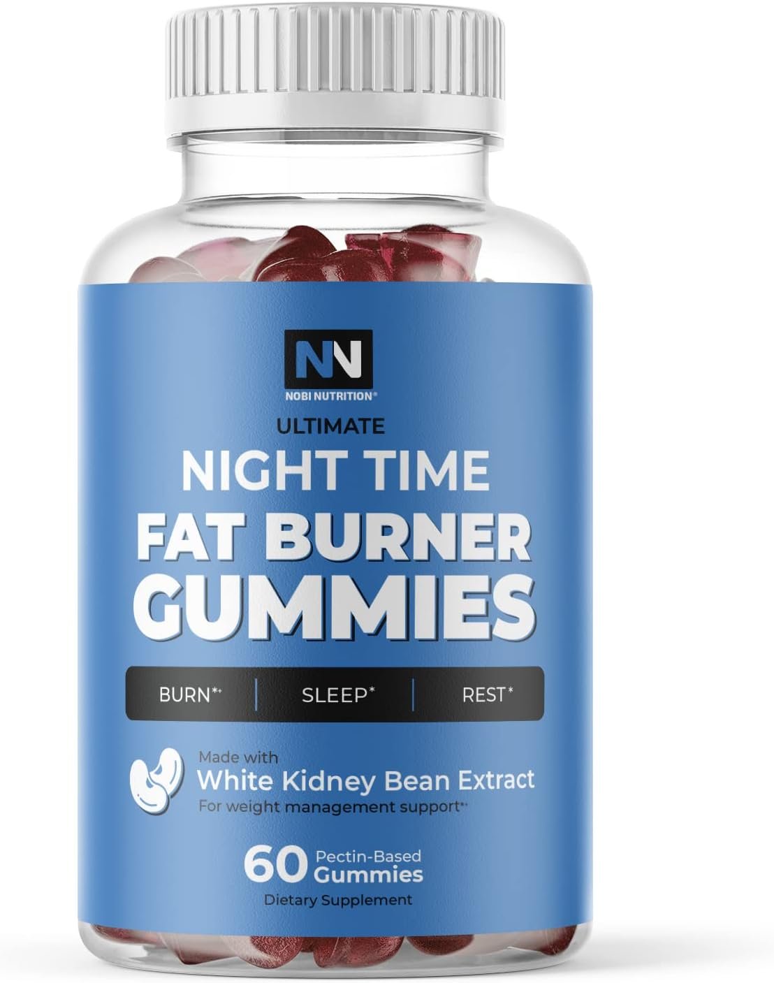 Night Time Fat Burner Gummies, Weight Loss  Sleep Support Supplement | Slimming Hunger Suppressant  Metabolism Booster, Shred Belly Fat While You Sleep | Nighttime Diet Gummies for Women  Men 60ct