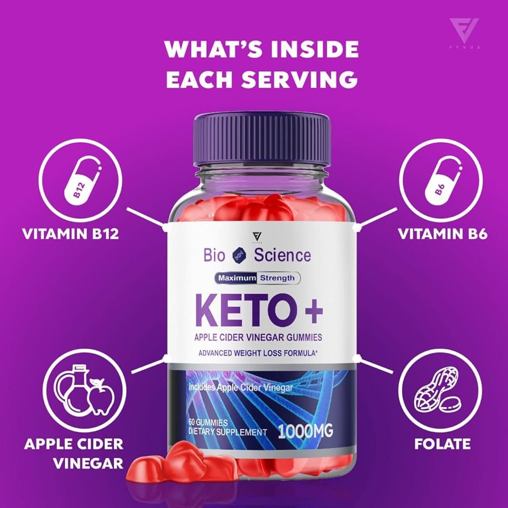 (2 Pack) Bioscience Keto Gummies - Bioscience Keto ACV Gummies, Bioscience Keto Ketosis Gummies with Apple Cider Vinegar - Vegan, Non GMO - Advanced Formula Ketogenic Supplement (120 Gummies)