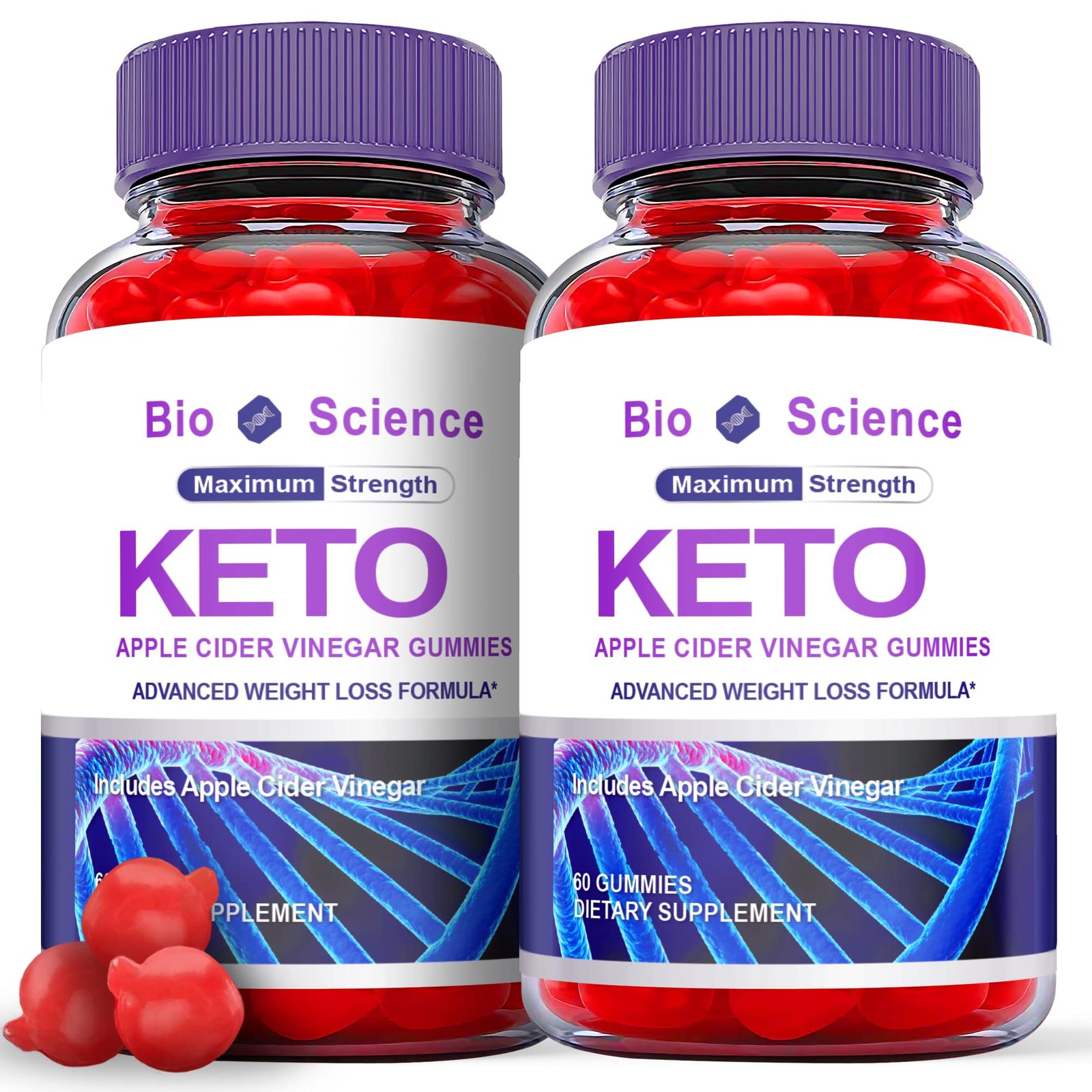 (2 Pack) Bioscience Keto Gummies - Bioscience Keto ACV Gummies, Bioscience Keto Ketosis Gummies with Apple Cider Vinegar - Vegan, Non GMO - Advanced Formula Ketogenic Supplement (120 Gummies)