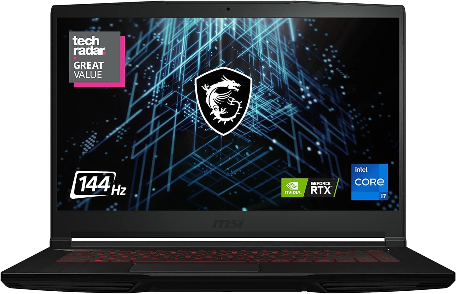 MSI GF65 Gaming Laptop: 15.6 144Hz FHD 1080p, Intel Core i7-10750H 6 Core, NVIDIA GeForce RTX 3060, 16GB, 512GB NVMe SSD, WiFi 6, Red Keyboard, Win 10, Black (10UE-047)